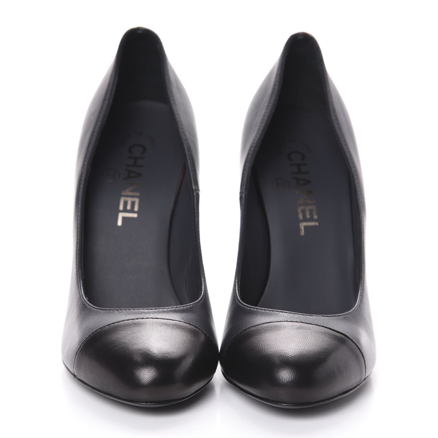 Chanel Lambskin Escarpins CC Pumps 36 Dark Grey 2 of 7