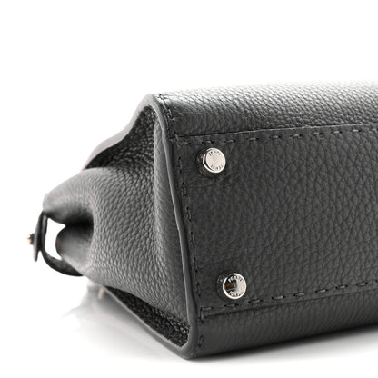 Fendi Cuoio Romano Selleria Bi-Color Medium Peekaboo Iconic Satchel Asfalto Latte 9 of 10
