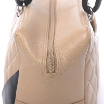 Chanel Calfskin Quilted Large Cambon Bowler Beige Black 15 of 18