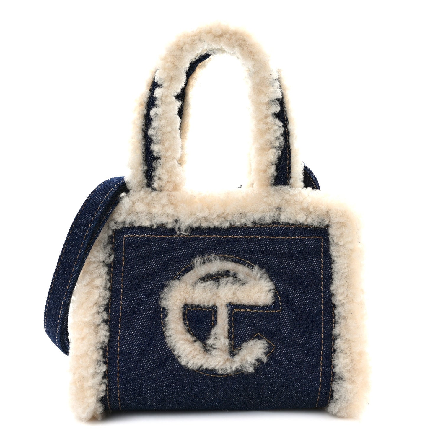 Telfar X UGG Denim Shearling Small Shopping Bag Raw Denim 1 of 13