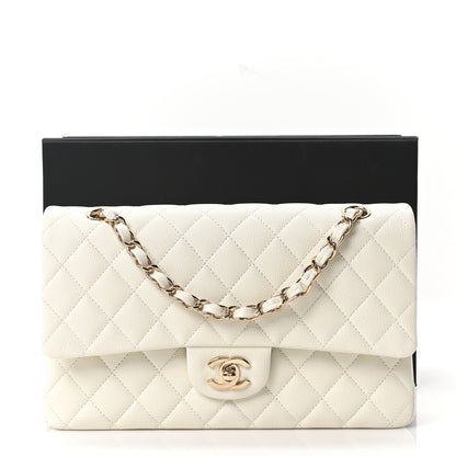 Chanel Caviar Quilted Medium Double Flap White 10 of 10