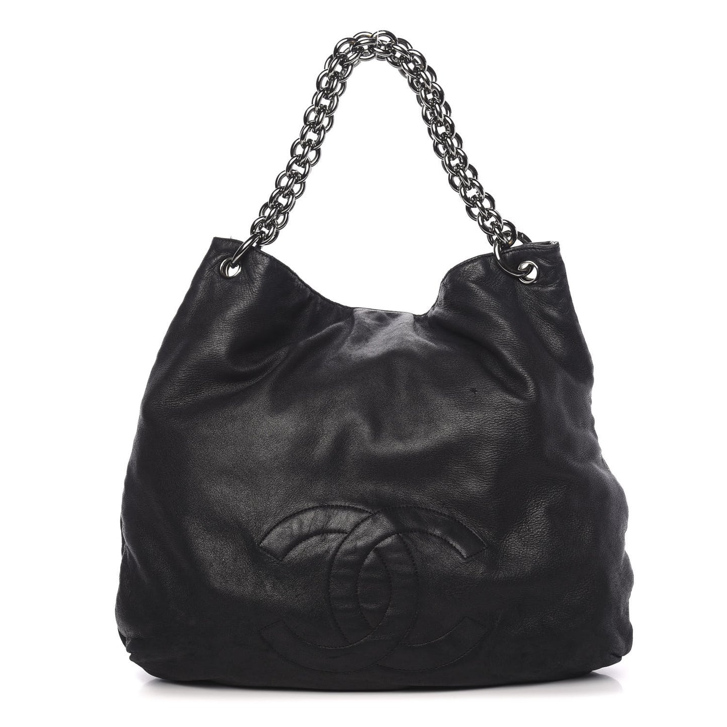 Lambskin Soft and Chain Large Hobo Black