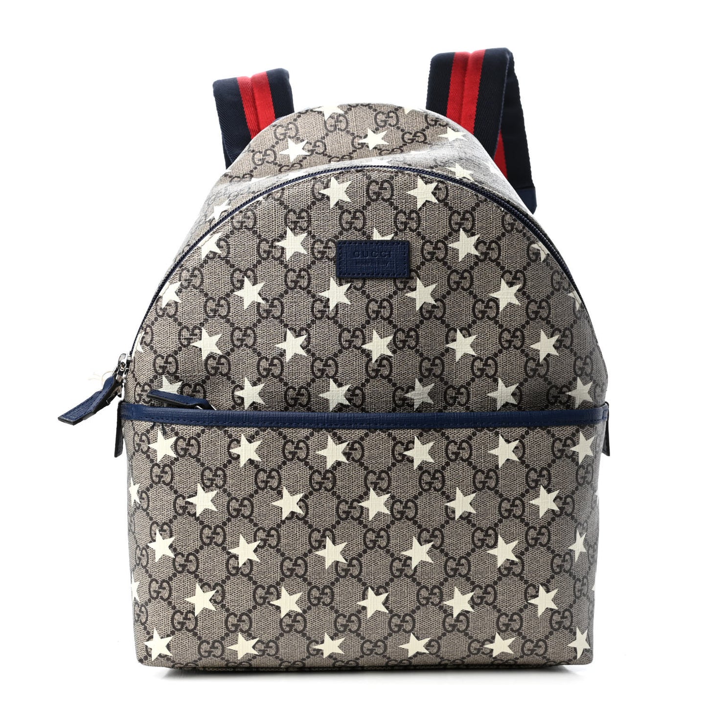 GG Supreme Monogram Stars Childrens Backpack Beige Ebony Yellow Royal