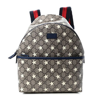 Gucci GG Supreme Monogram Stars Childrens Backpack Beige Ebony Yellow Royal 1 of 9