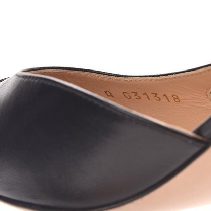 Chanel Lambskin Grosgrain Cap Toe CC Slingback Pumps 37.5 Black 10 of 11