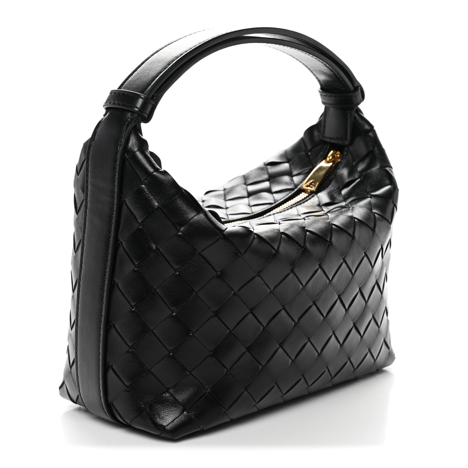 Bottega Veneta Calfskin Nappa Intrecciato Mini Wallace Black Black 3 of 12