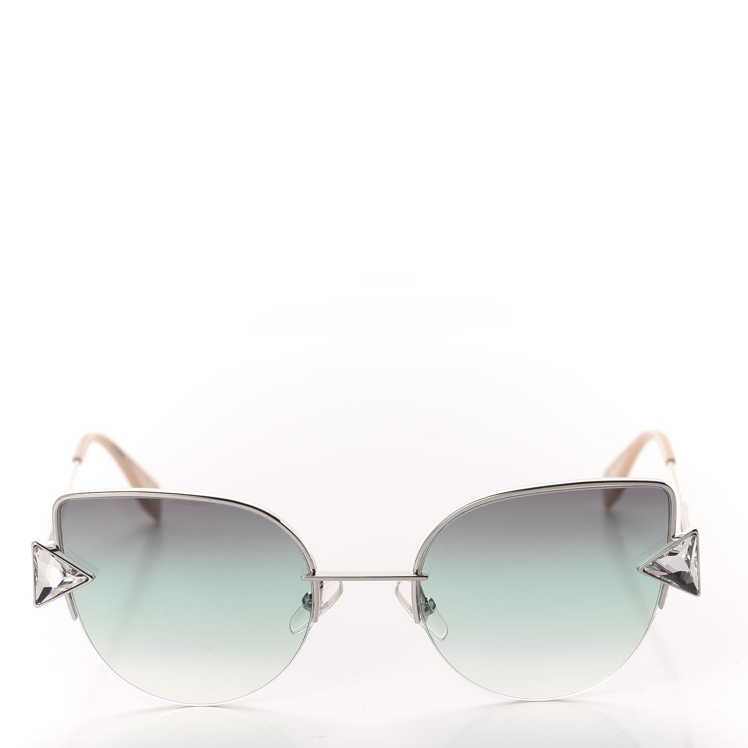 Fendi Metal Crystal Sunglasses FF 0242/S Silver 2 of 7