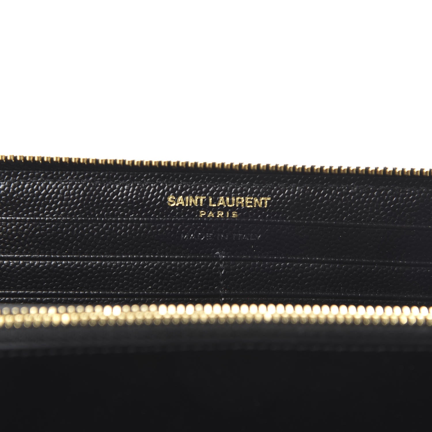 Saint Laurent Grain De Poudre Matelasse Chevron Monogram Zip Around Wallet Black 8 of 10