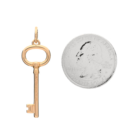 Tiffany 18K Rose Gold Small Oval Key Pendant 2 of 3