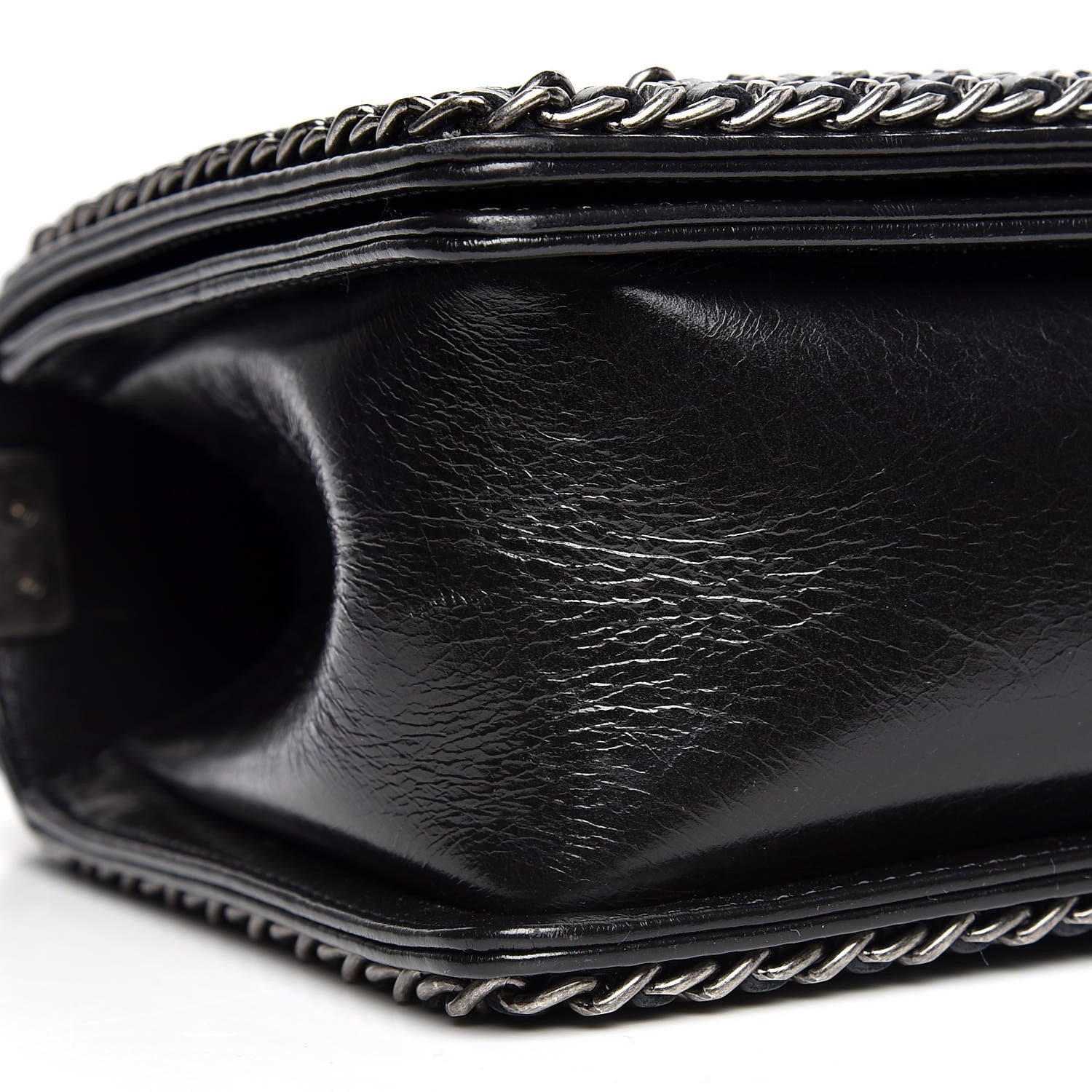 Chanel Glazed Calfskin Quilted Medium Boy Chained Flap Black 8 of 10