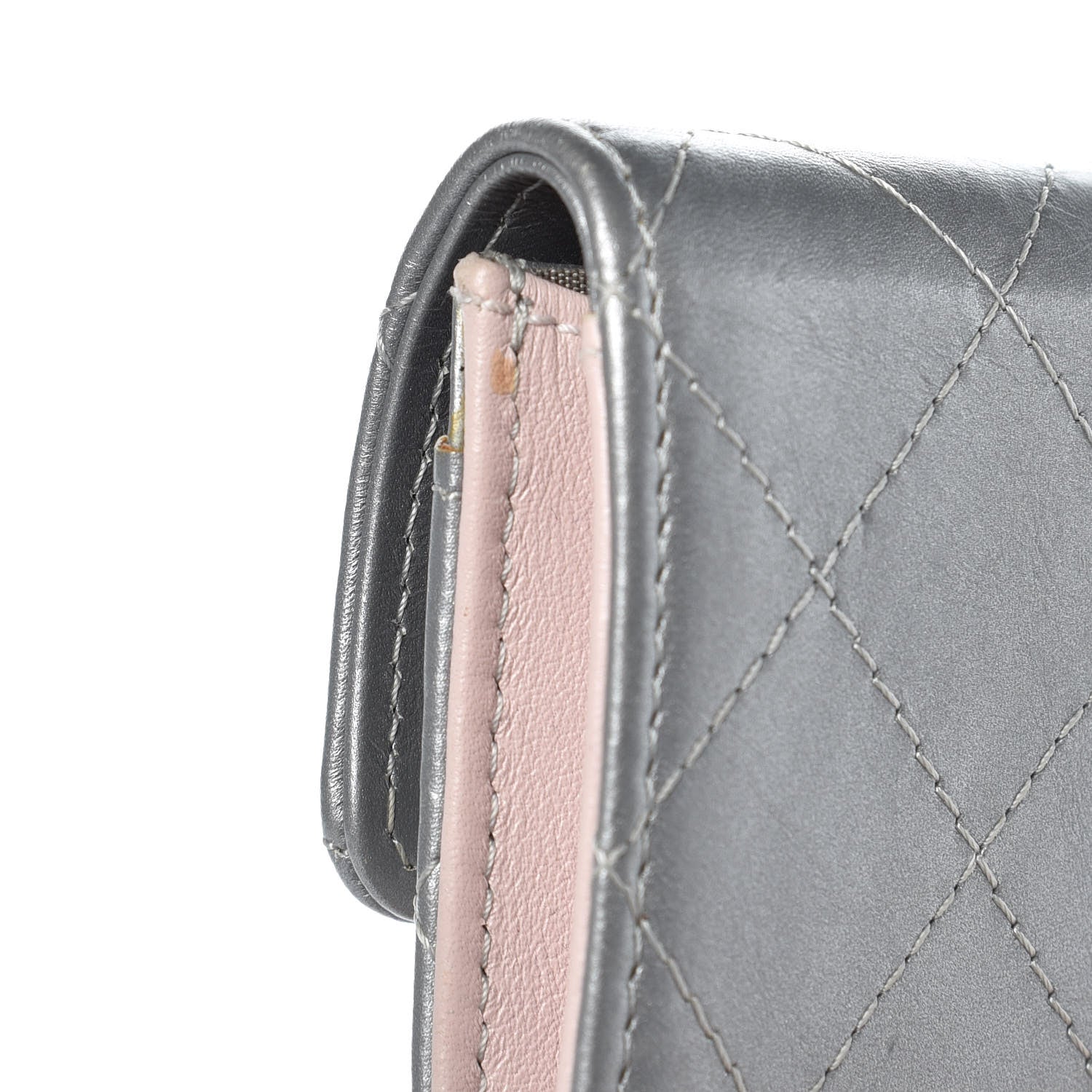 Chanel Metallic Calfskin Quilted Palette Card Holder Silver 9 of 12