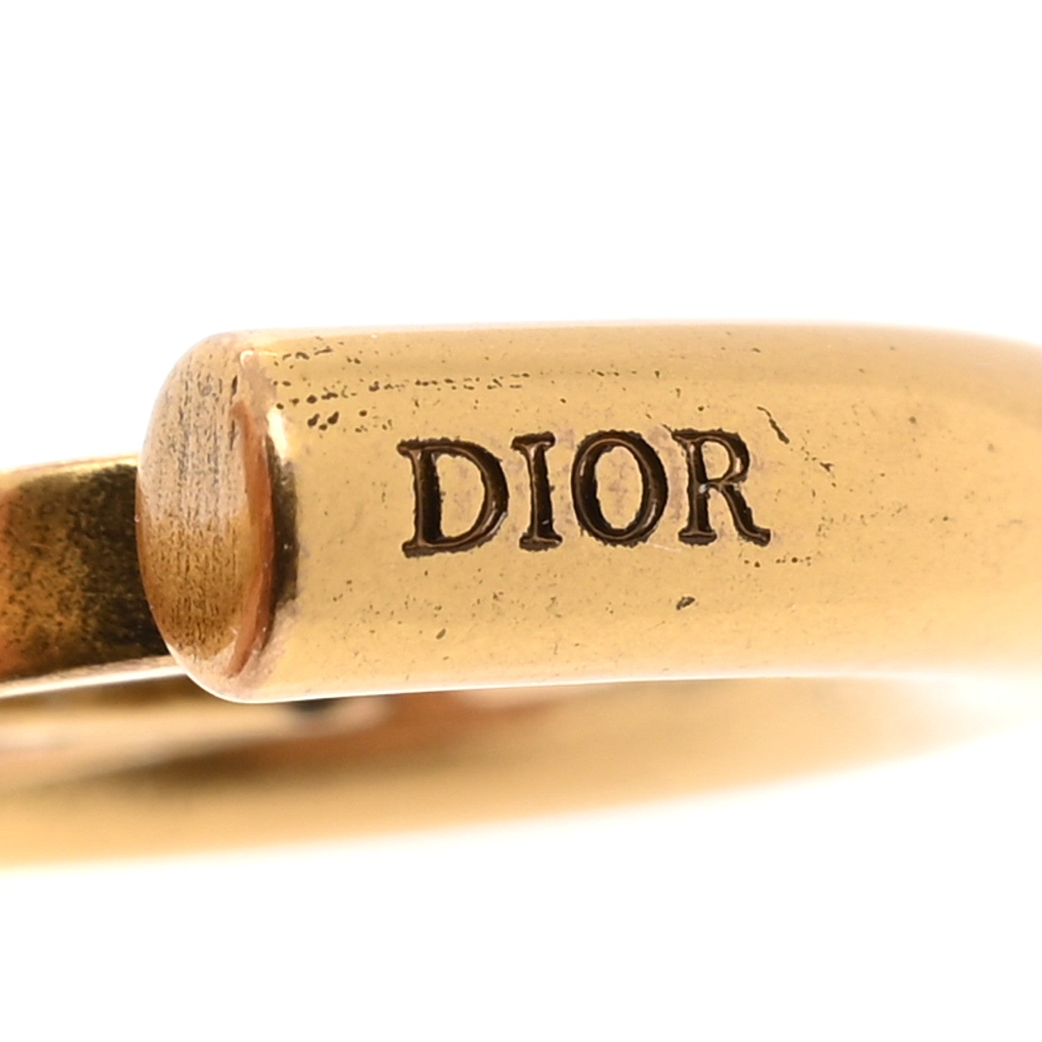 Christian Dior Metal 30 Montaigne Hoop Earrings Aged Gold 4 of 4