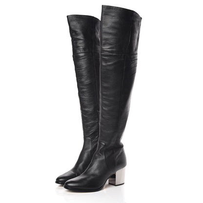 Jimmy Choo Grainy Calfskin Mercer Over-The-Knee High Boots 39 Black 3 of 13