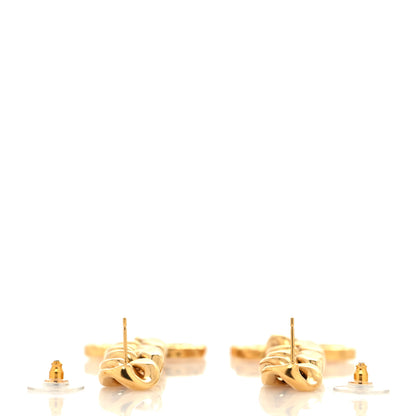Chanel Metal CC Pick Drop Earrings Gold 3 of 4