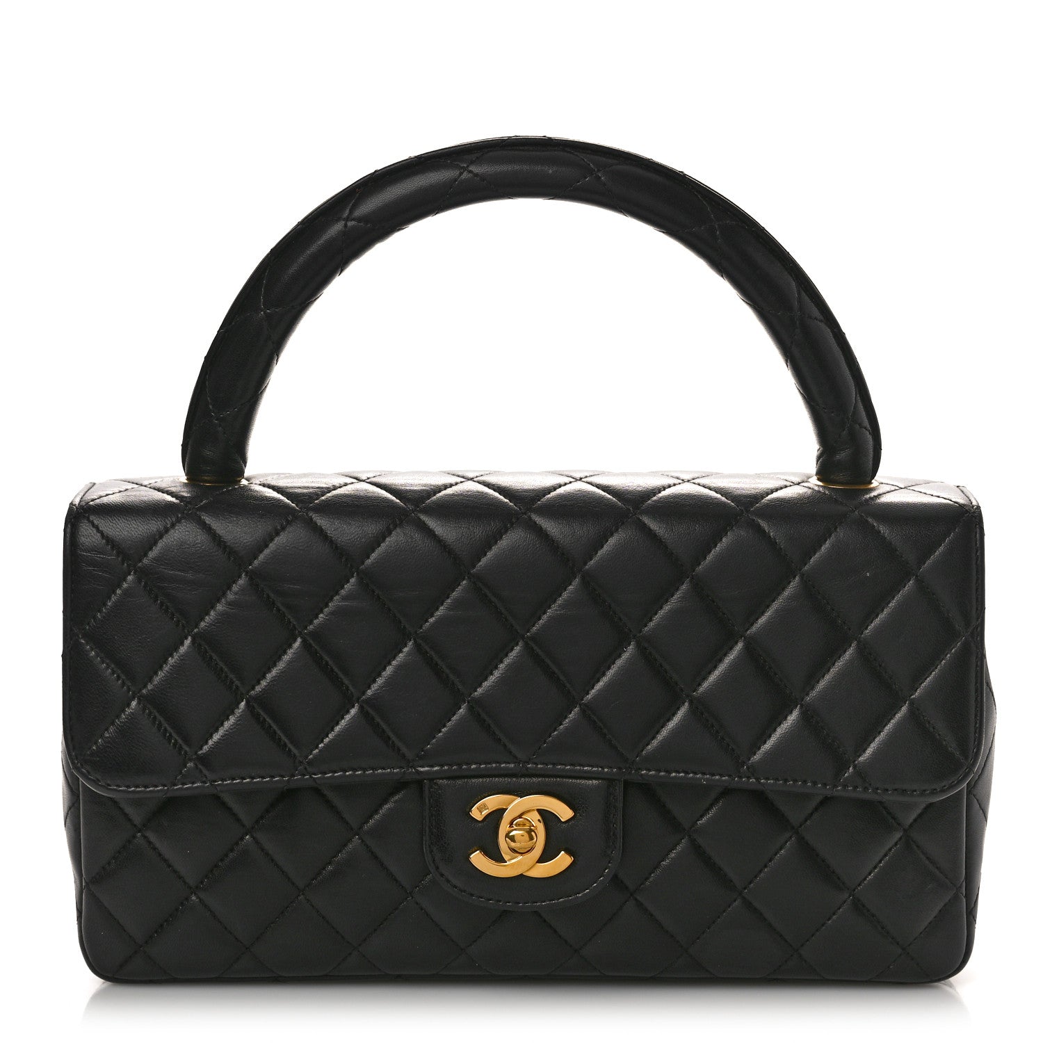 Chanel Lambskin Quilted Medium Rectangular Kelly Flap Bag Black 1 of 11