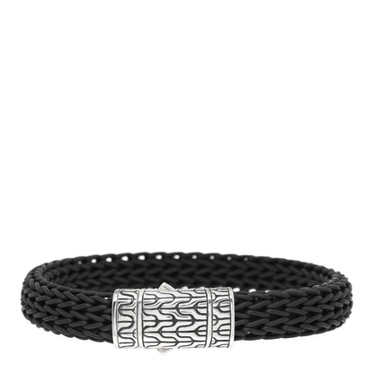 John Hardy Sterling Silver Rubber 10.5mm Classic Chain Bracelet Black 1 of 3