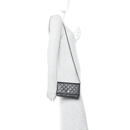 Chanel Caviar Quilted Wallet on Chain WOC Black 2 of 12