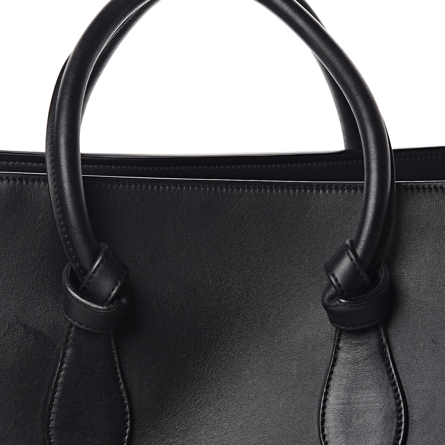 Smooth Calfskin Medium Tie Knot Tote Black
