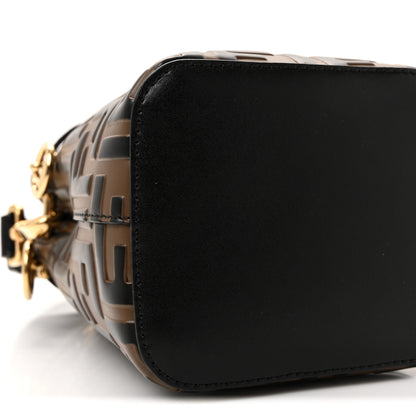 Fendi Vitello Liberty F is Fendi Bi-Color FF 1974 Embossed Mini Mon Tresor Bucket Bag Maya Black 9 of 10