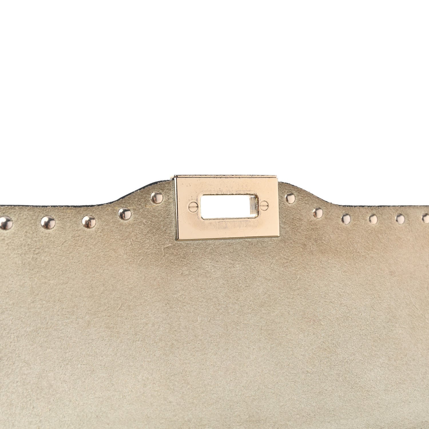 Valentino Garavani Grained Calfskin Rockstud Top Handle Flap Shoulder Bag Light Ivory 14 of 14