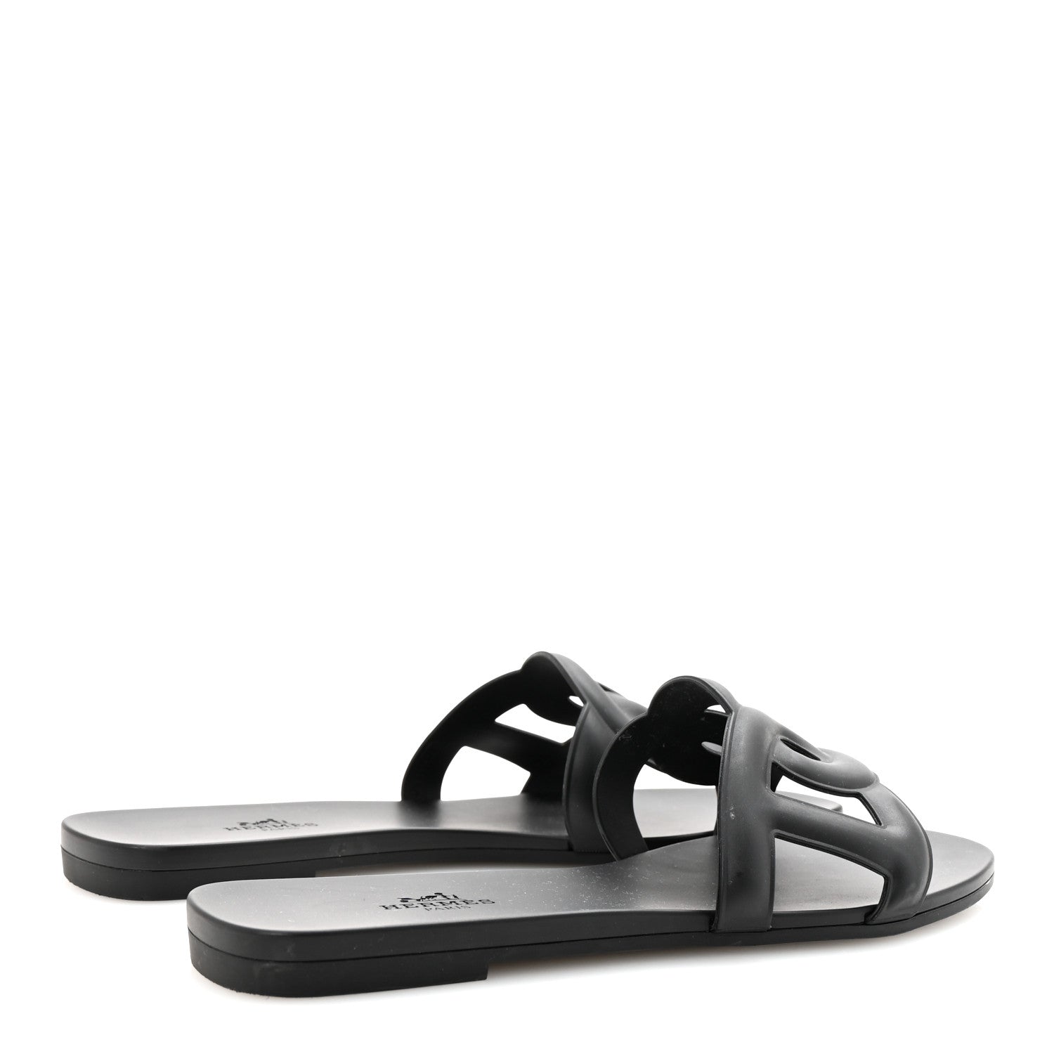 Hermes Rubber Aloha Sandals 38 Black 5 of 9