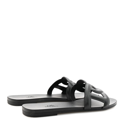 Hermes Rubber Aloha Sandals 38 Black 5 of 9