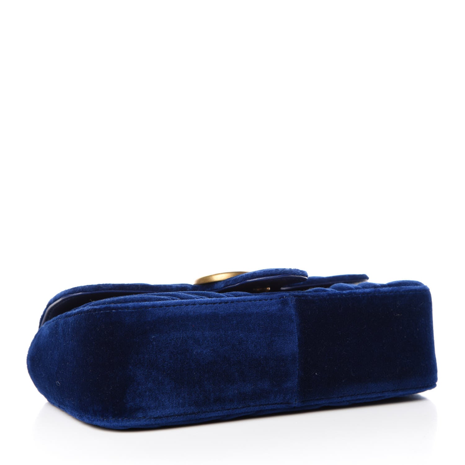 Gucci Velvet Matelasse Mini GG Marmont Shoulder Bag Cobalt Blue 4 of 9