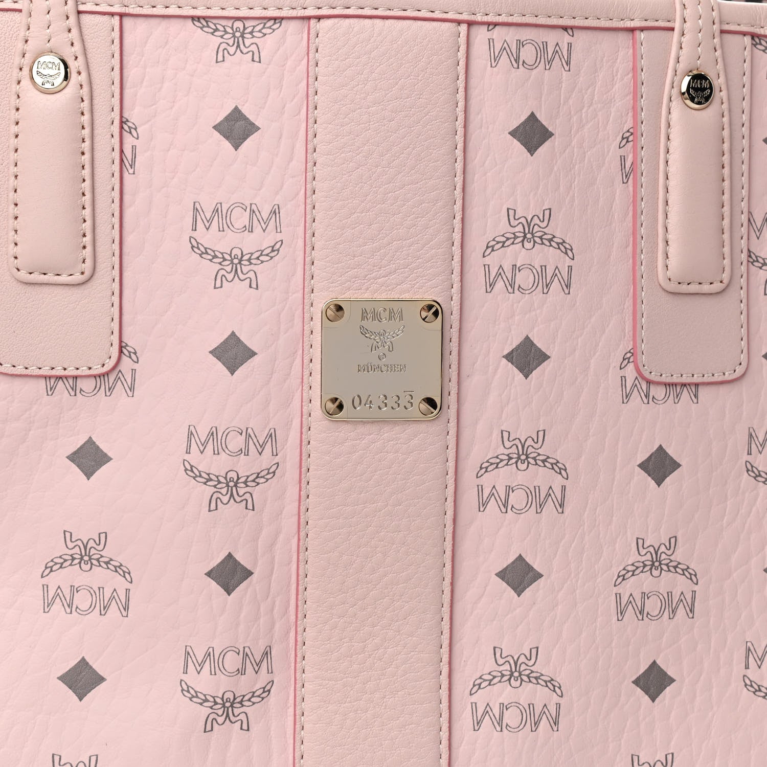 MCM Visetos Medium Liz Reversible Shopper Tote Powder Pink 9 of 11