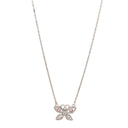 Chanel Crystal Butterfly CC Necklace Silver 1 of 5