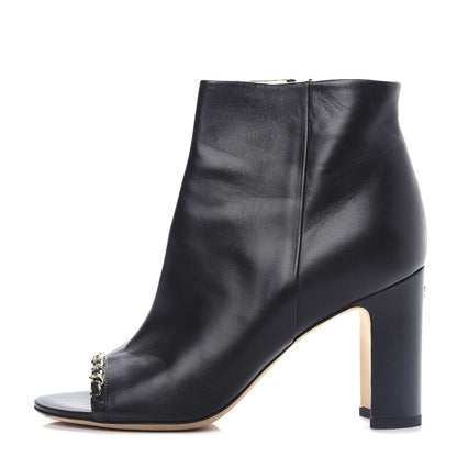 Chanel Lambskin CC Chain Short Boots 37 Black 1 of 11