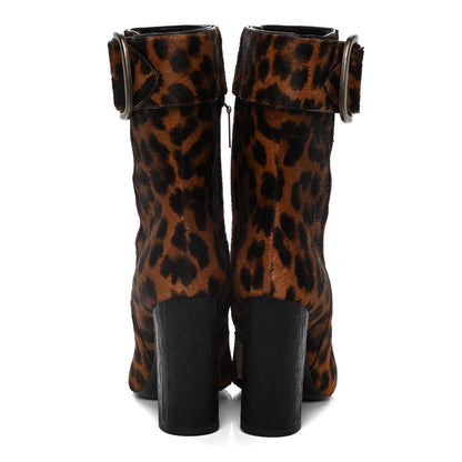 Saint Laurent Pony Hair Joplin Buckle Booties 37.5 Naturale 6 of 15