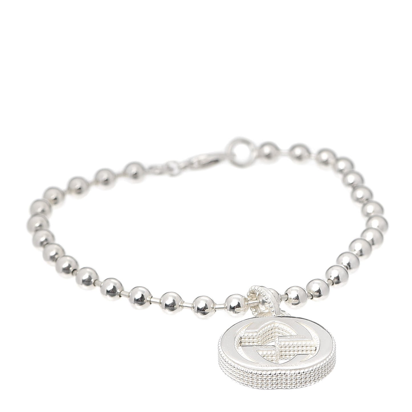 Sterling Silver Interlocking GG Charm Bracelet