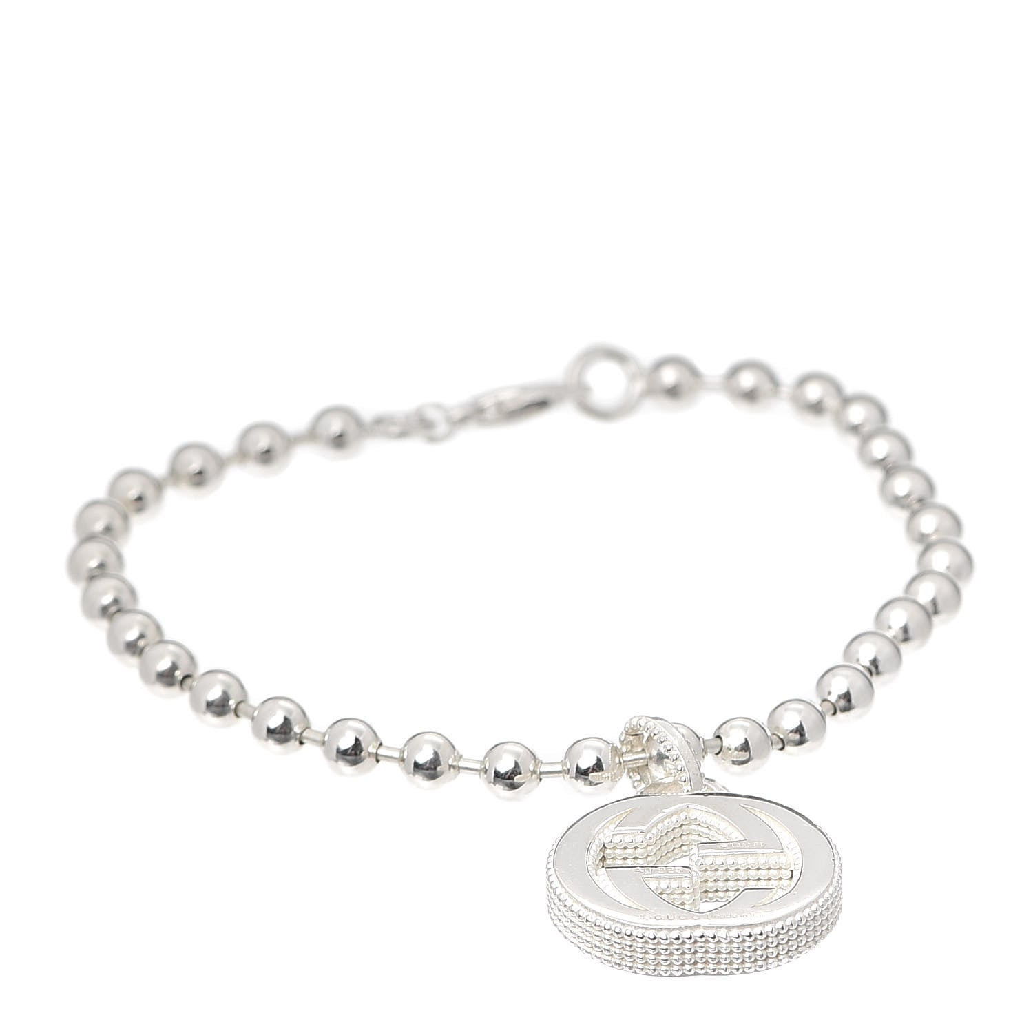 Gucci Sterling Silver Interlocking GG Charm Bracelet 1 of 5