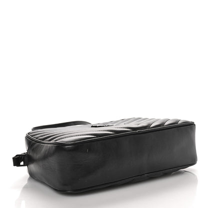 Saint Laurent SAINT LAURENT Calfskin Matelasse Monogram Monochrome Lou Camera Bag Black 4 of 16