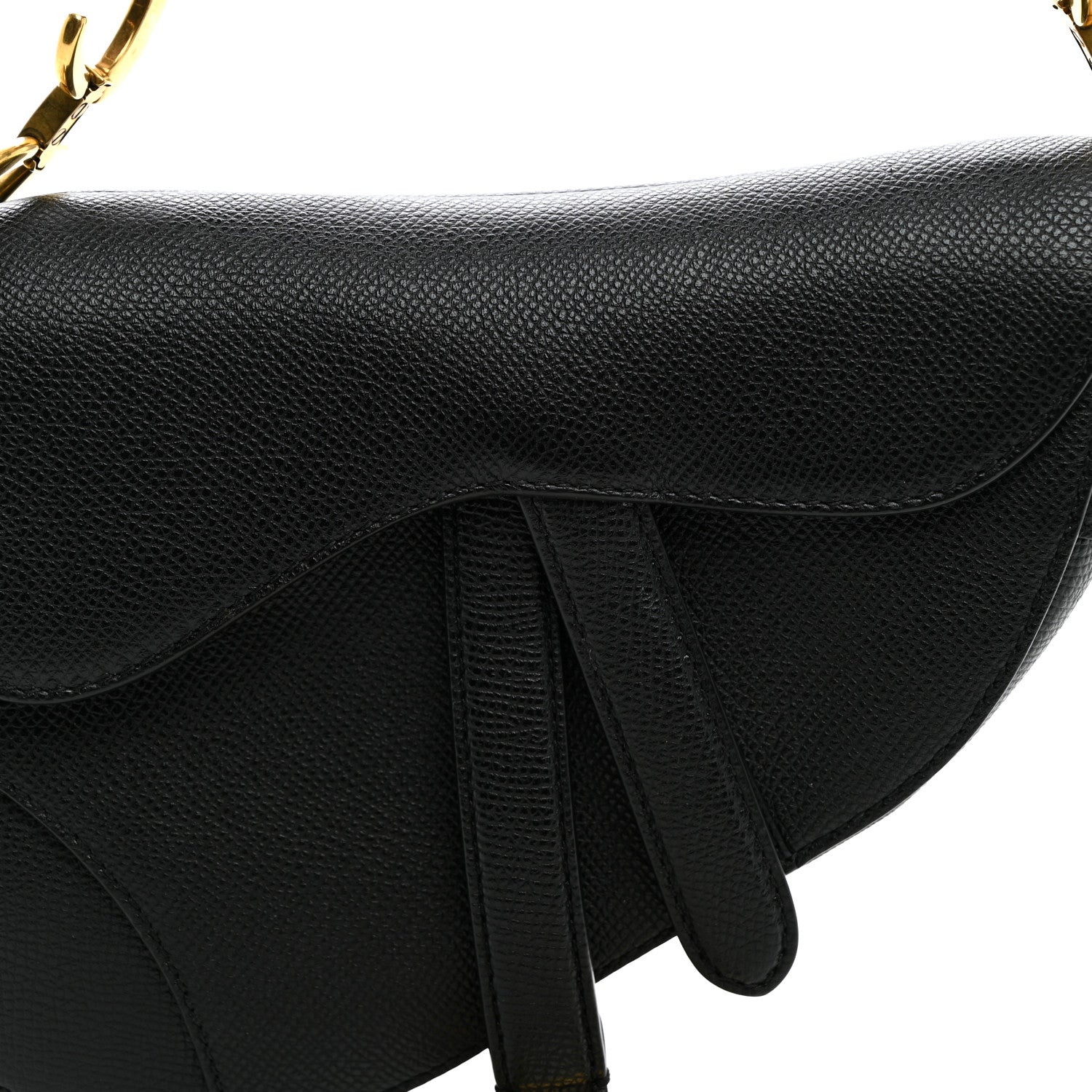 Christian Dior Grained Calfskin Mini Saddle Bag Black 8 of 11