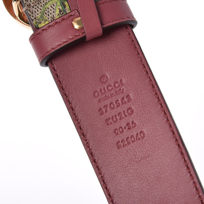 Gucci GG Supreme Monogram Blooms Moon Calfskin Interlocking G 37mm Belt 90 36 Beige Ebony Multicolor Dry Rose 5 of 5
