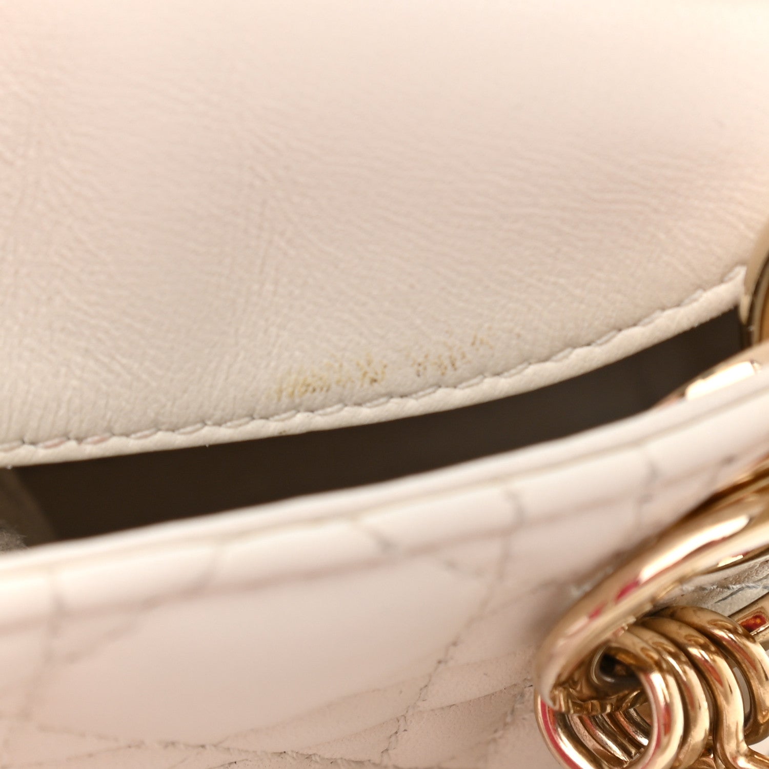 Christian Dior Lambskin Cannage Micro Lady Dior White 7 of 12