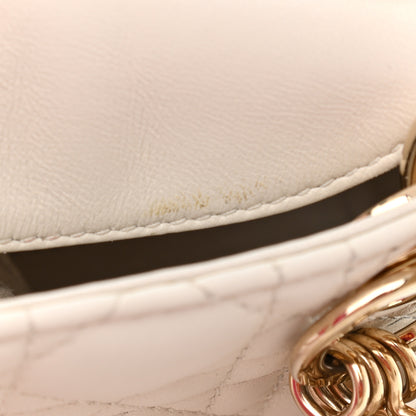 Christian Dior Lambskin Cannage Micro Lady Dior White 7 of 12