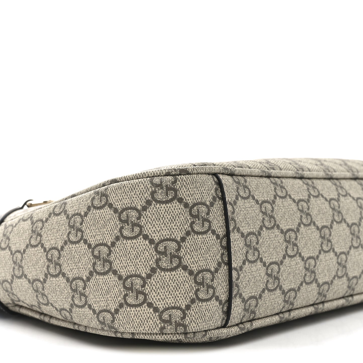 GG Supreme Monogram Emblem Medium Shoulder Bag Beige Ebony Black