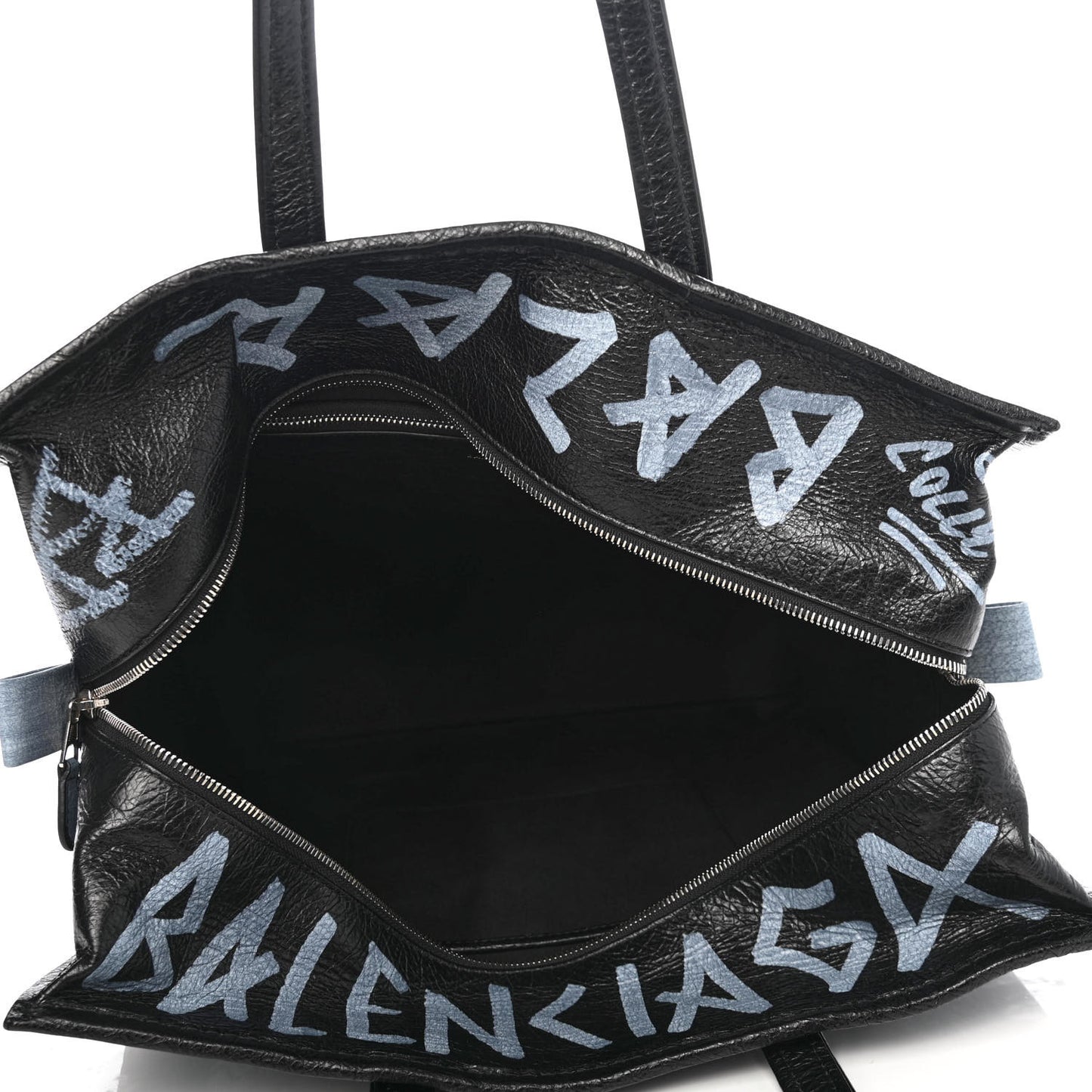 Agneau Arena Graffiti All Over Medium Bazar Shopper Tote Black White