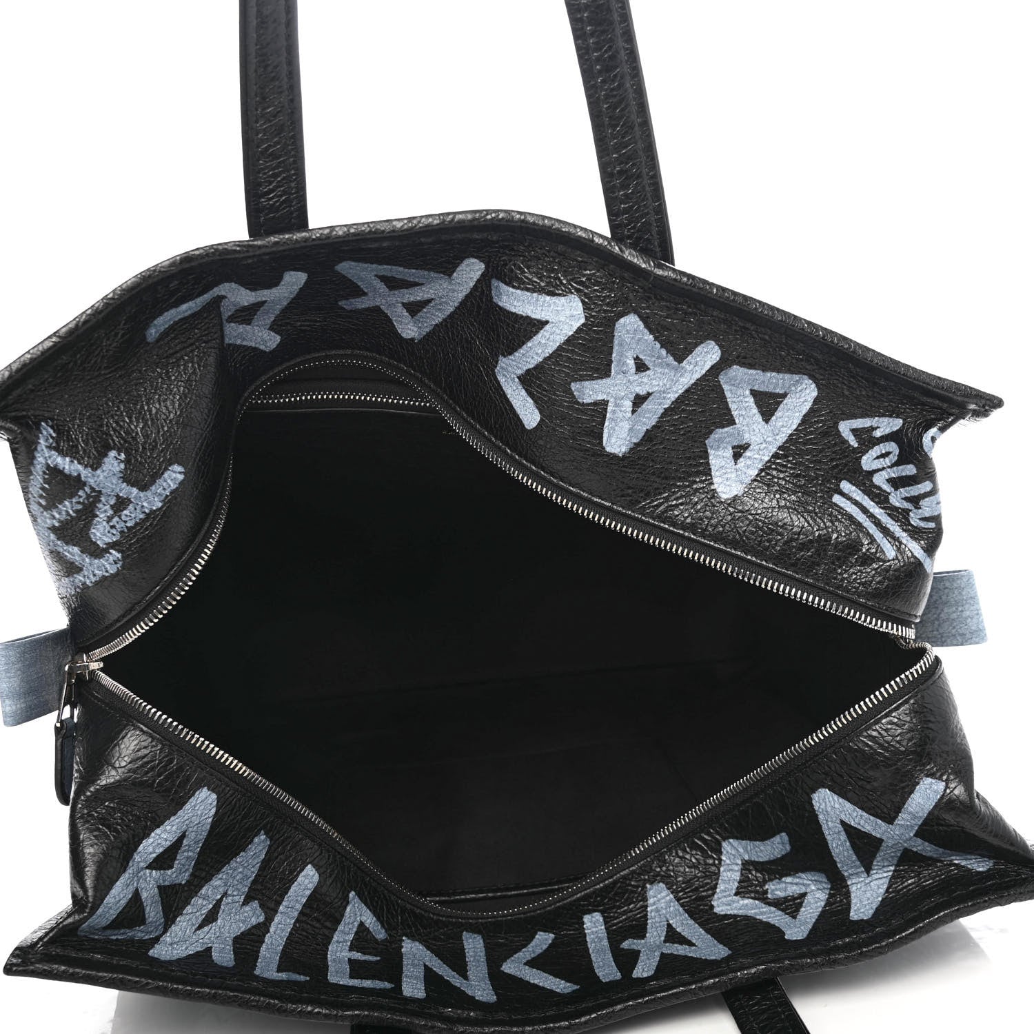 Balenciaga Agneau Arena Graffiti All Over Medium Bazar Shopper Tote Black White 4 of 4