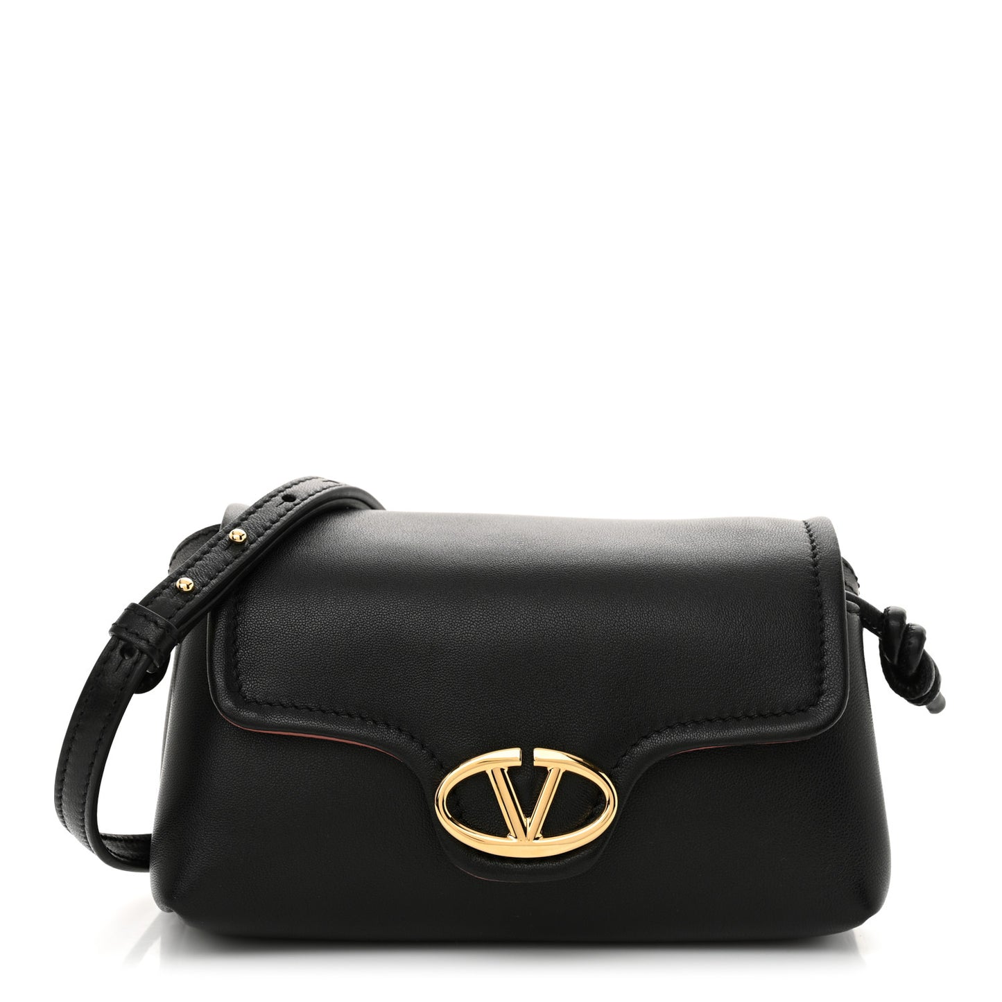 Lambskin Vlogo Mini Crossbody Bag Black