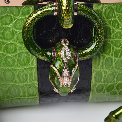 Gucci Monogram Alligator Jeweled Dragon Evening Bag 11 of 11