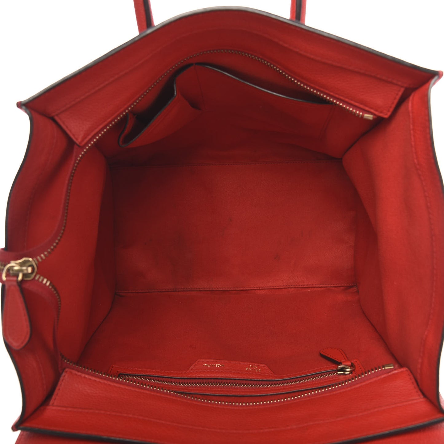 Drummed Calfskin Mini Luggage Coquelicot