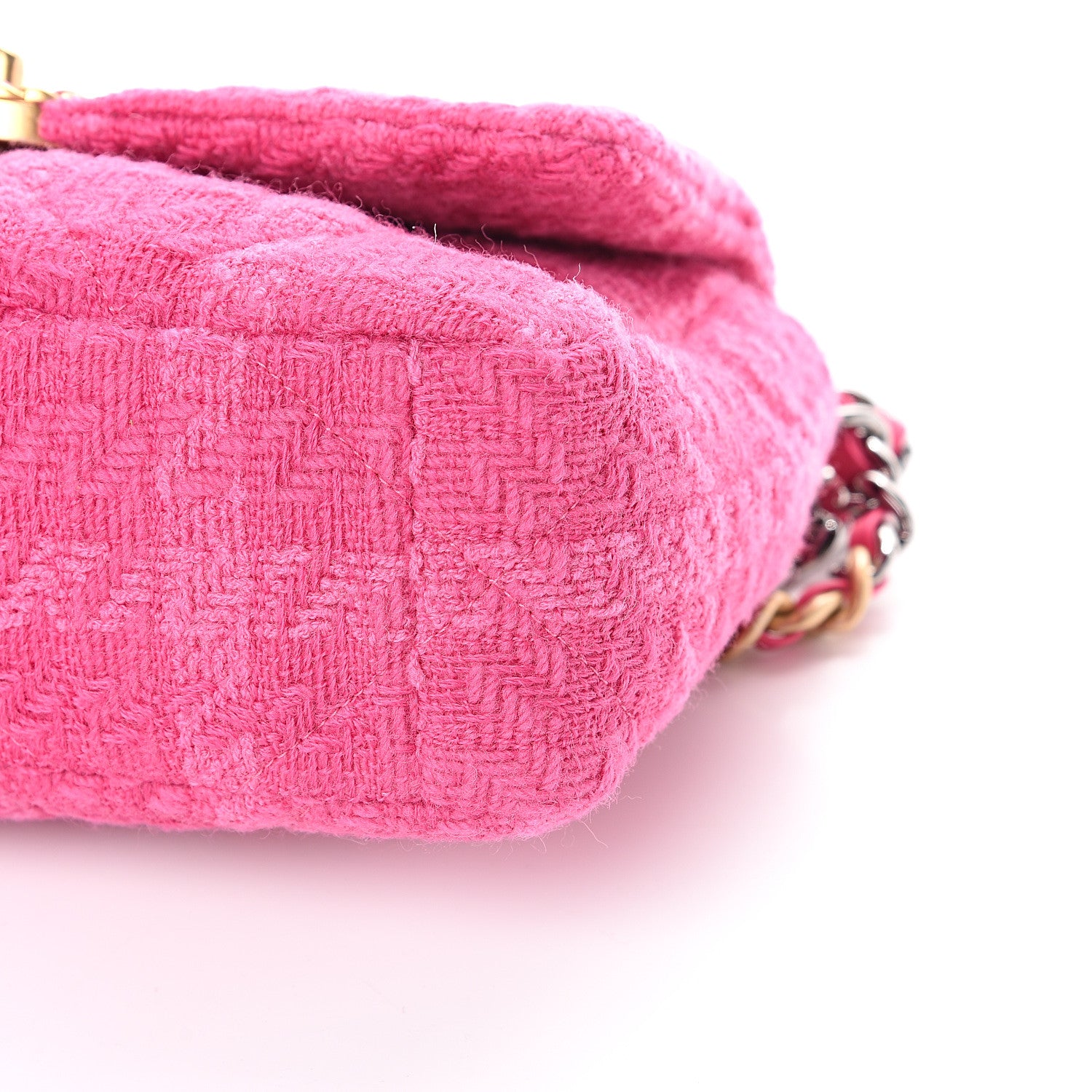 Chanel Tweed Quilted Medium 19 Flap Pink 9 of 9
