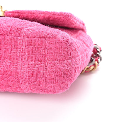 Chanel Tweed Quilted Medium 19 Flap Pink 9 of 9