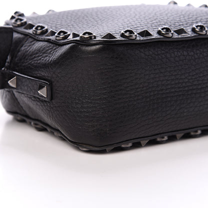 Valentino Garavani Grained Calfskin Onyx Rockstud Rolling Camera Crossbody Bag Black 7 of 11