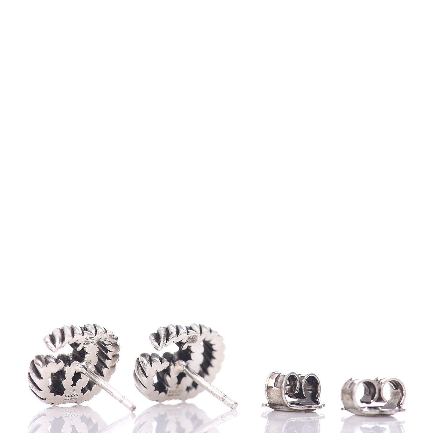 Sterling Silver Torchon Double G Earrings