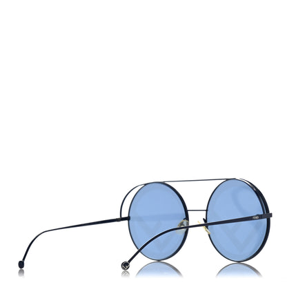 Fendi Metal F is Fendi Printed Run Away Round Frame Sunglasses FF 0285/S Black 4 of 8