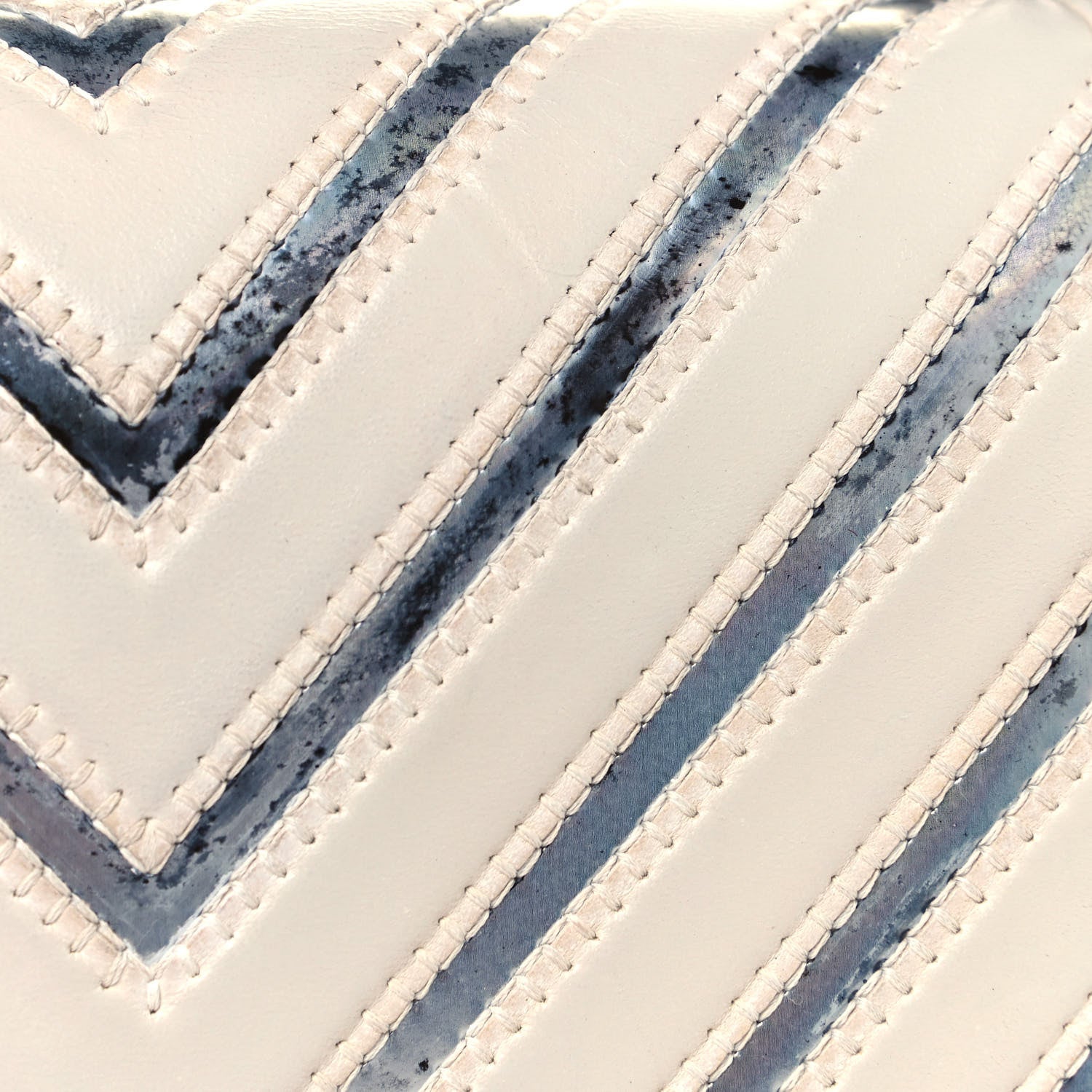 Chanel Lambskin Iridescent PVC Chevron Quilted Medium Boy Flap White Silver 14 of 15